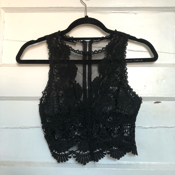 Black Lace Crop top - Picture 1 of 2